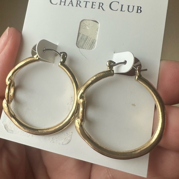 Gold hoops from Charter club 1990’s jewelry lot piece - Picture 4 of 5